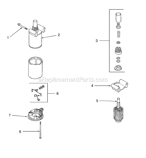 Electric Starter Diagram and Parts List for Z42 53AC305G100 Cub Cadet Lawn Mower